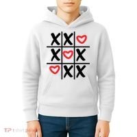 Tictac Toe Heart Valentines Day Gift Kids Hoodie thumb 4