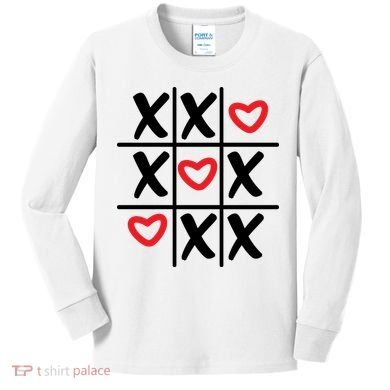 Tictac Toe Heart Valentines Day Gift Kids Long Sleeve Shirt