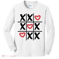 Tictac Toe Heart Valentines Day Gift Kids Long Sleeve Shirt thumb 0