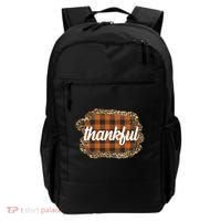 Thankful Thanksgiving Holiday Cheetah Plaid Backpack thumb 0
