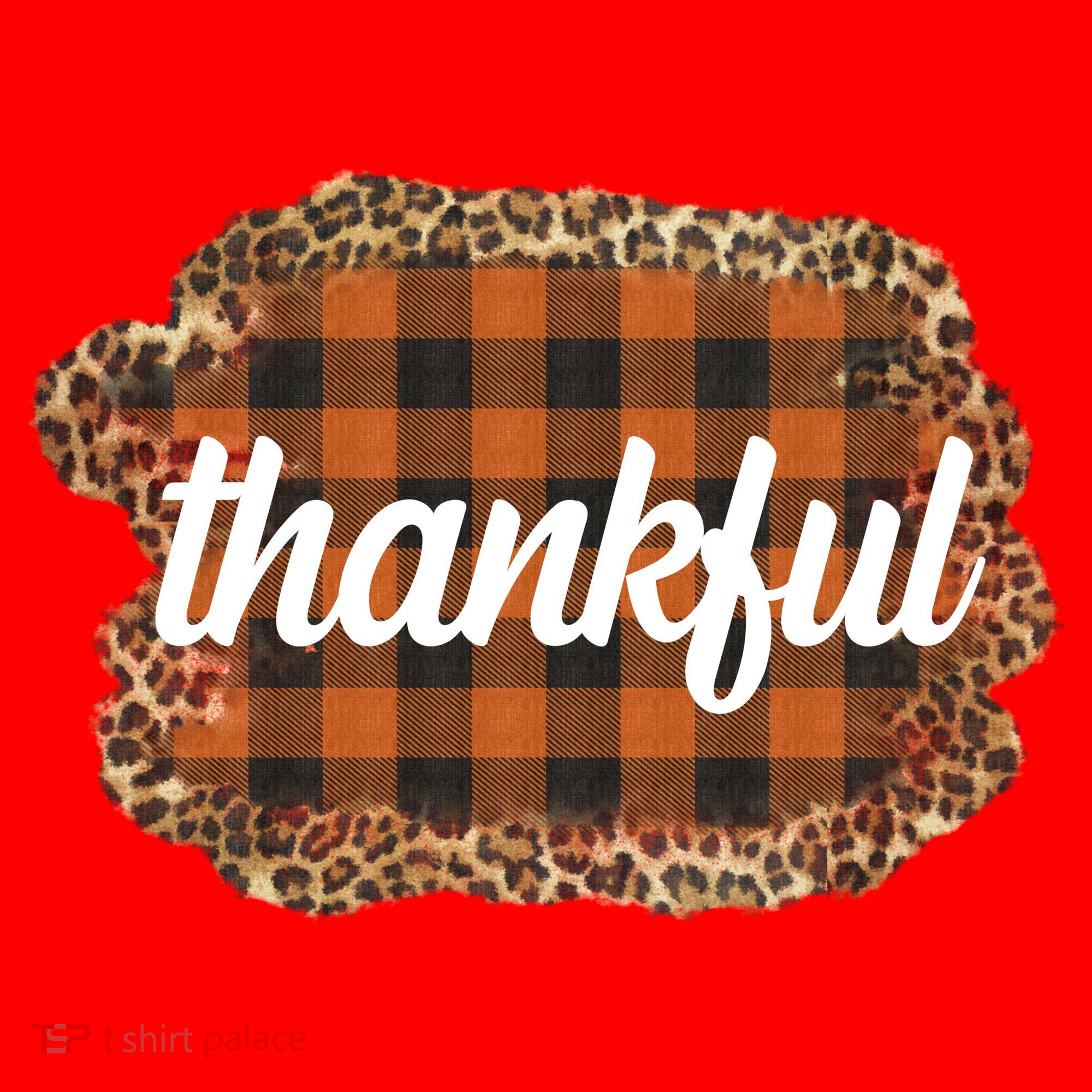 Thankful Thanksgiving Holiday Cheetah Plaid Santa Hat