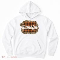 Thankful Thanksgiving Holiday Cheetah Plaid Hoodie thumb 0