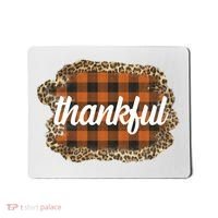 Thankful Thanksgiving Holiday Cheetah Plaid Mousepad thumb 0