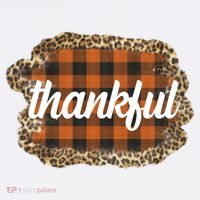 Thankful Thanksgiving Holiday Cheetah Plaid Mousepad thumb 1