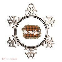 Thankful Thanksgiving Holiday Cheetah Plaid Ornament thumb 0