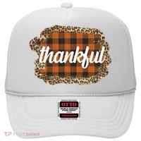 Thankful Thanksgiving Holiday Cheetah Plaid Hat thumb 0