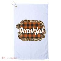 Thankful Thanksgiving Holiday Cheetah Plaid Golf Towel thumb 0