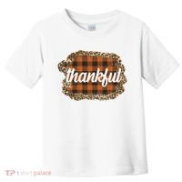 Thankful Thanksgiving Holiday Cheetah Plaid Toddler T-Shirt thumb 0