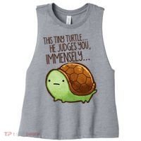 This Turtle.. He Judges You. Women's Racerback Cropped Tank thumb 0