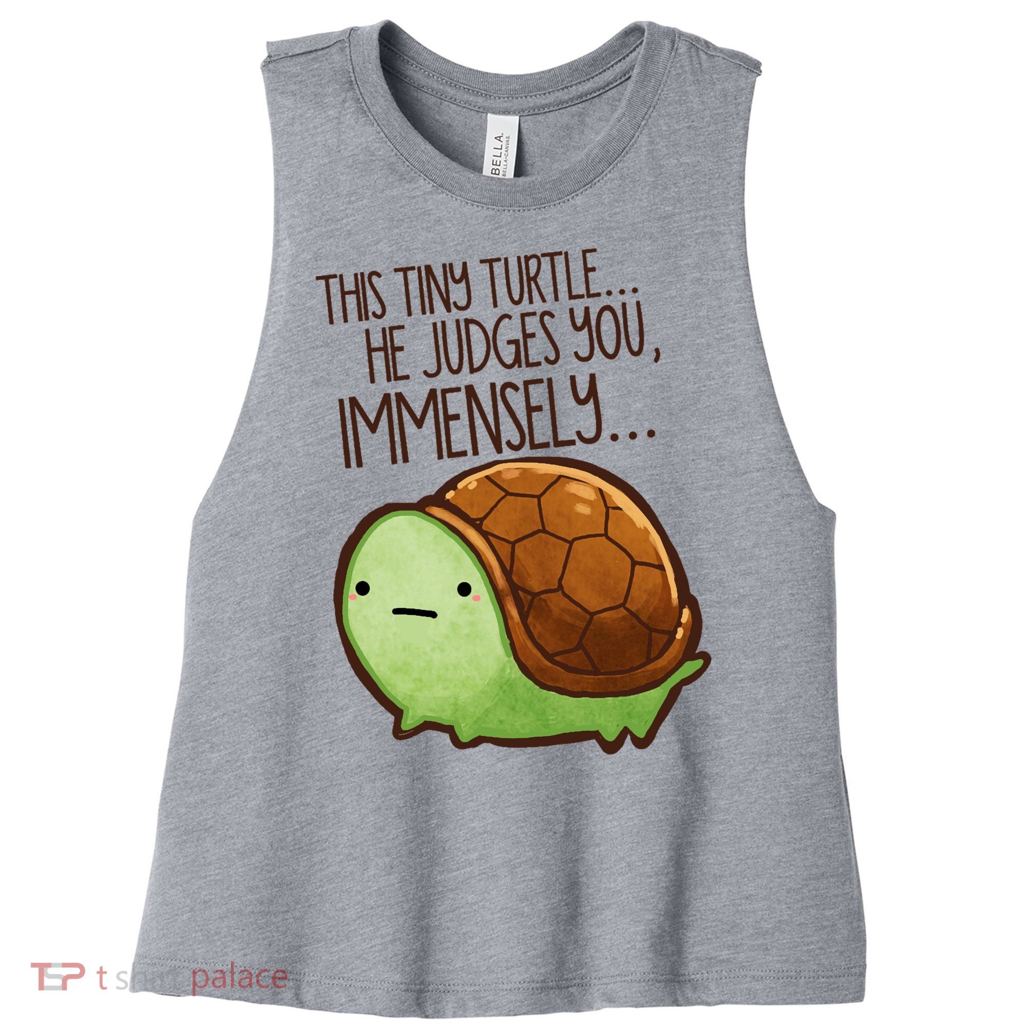 This Turtle.. He Judges You. Women's Racerback Cropped Tank