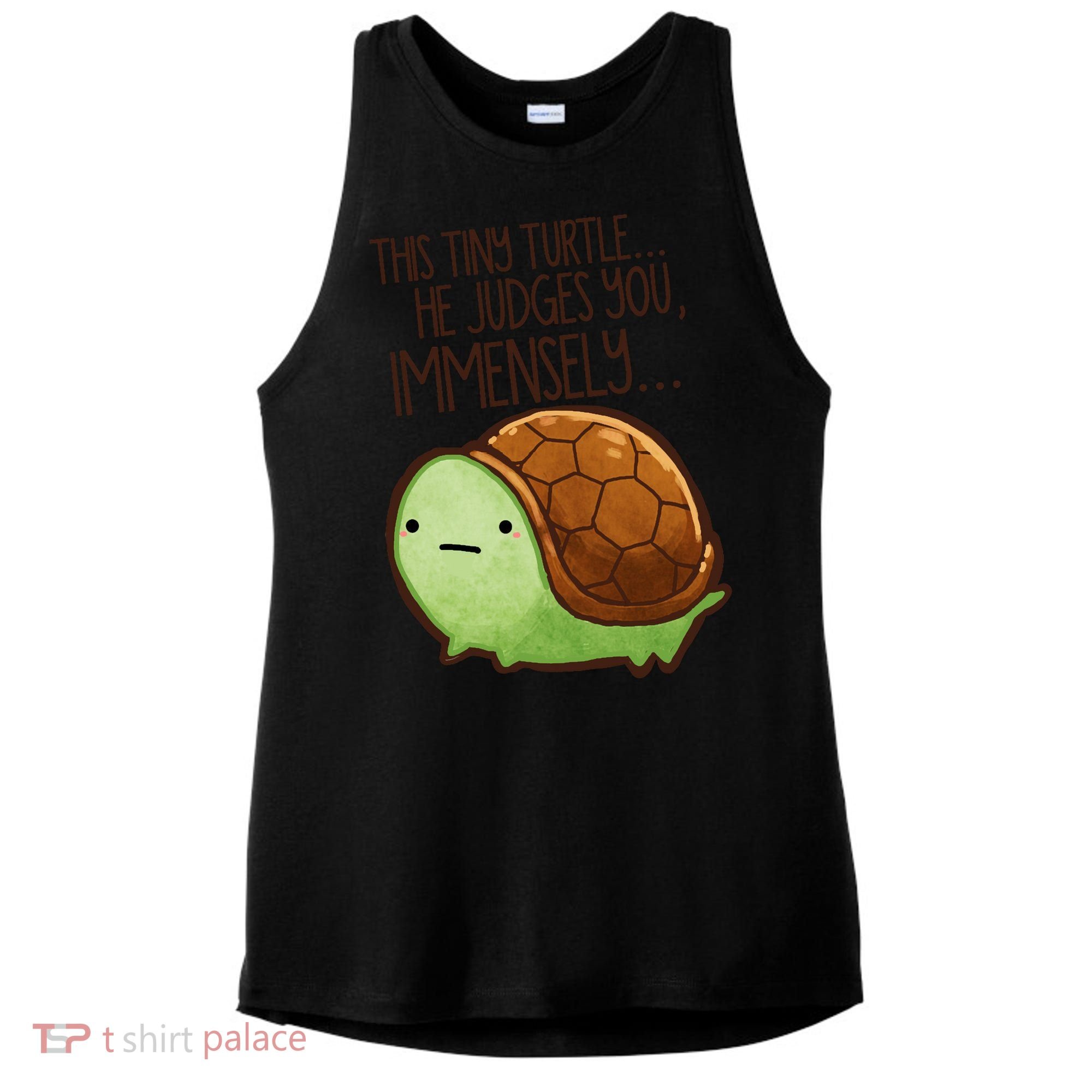This Turtle.. He Judges You. Ladies PosiCharge Tri-Blend Wicking Tank
