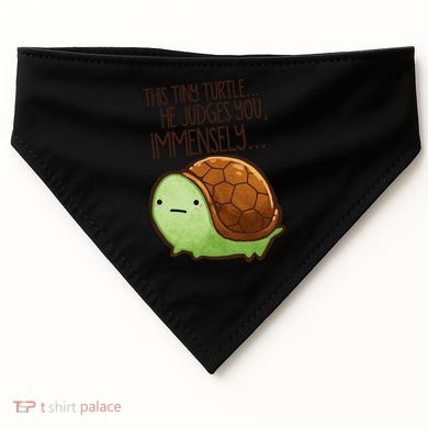This Turtle.. He Judges You. USA-Made Doggie Bandana
