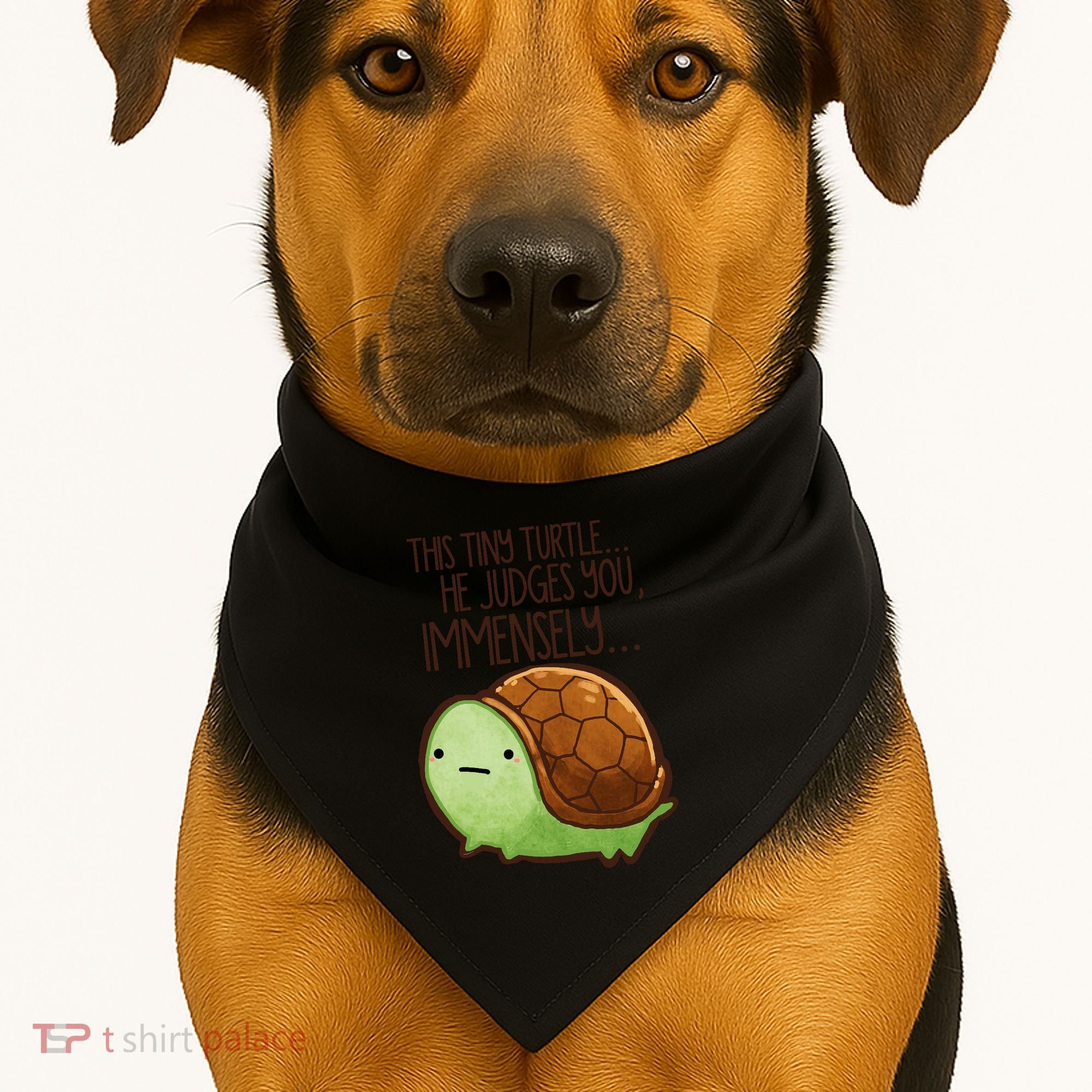 This Turtle.. He Judges You. USA-Made Doggie Bandana