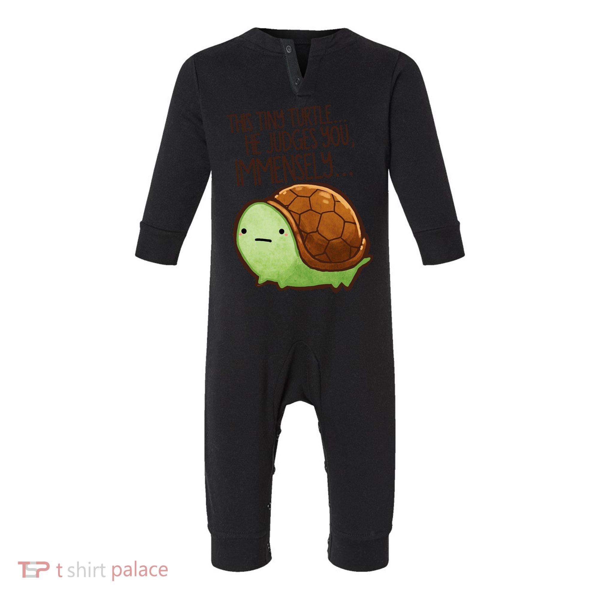This Turtle.. He Judges You. Infant Fleece One Piece