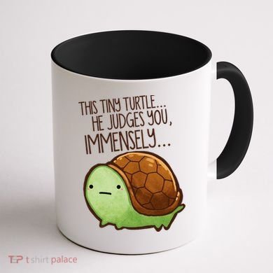 This Turtle.. He Judges You. Coffee Mug back