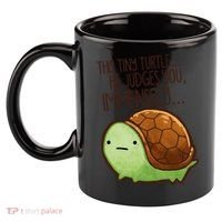 This Turtle.. He Judges You. 11oz C Handle Ceramic Mug thumb 2
