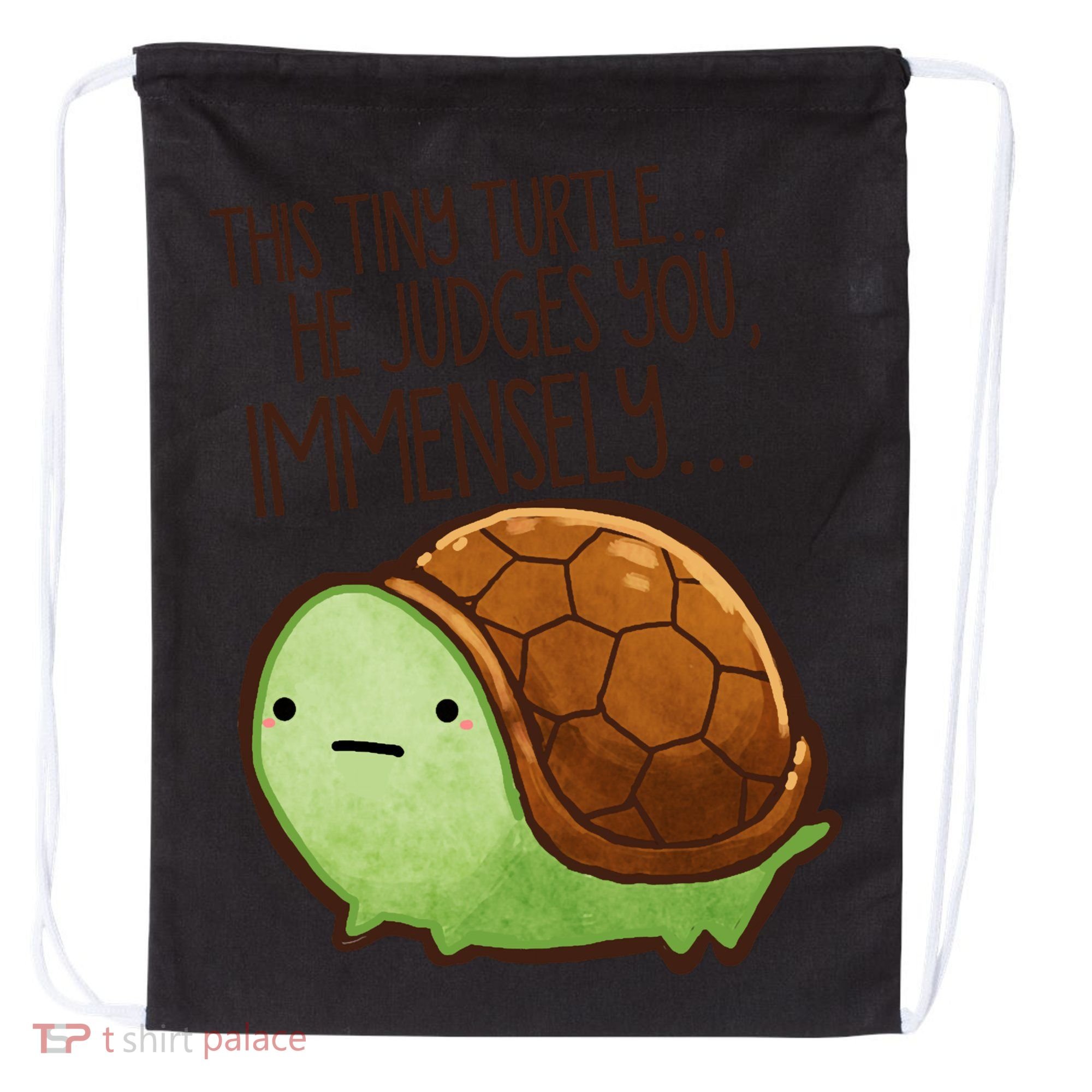 This Turtle.. He Judges You. Drawstring Bag