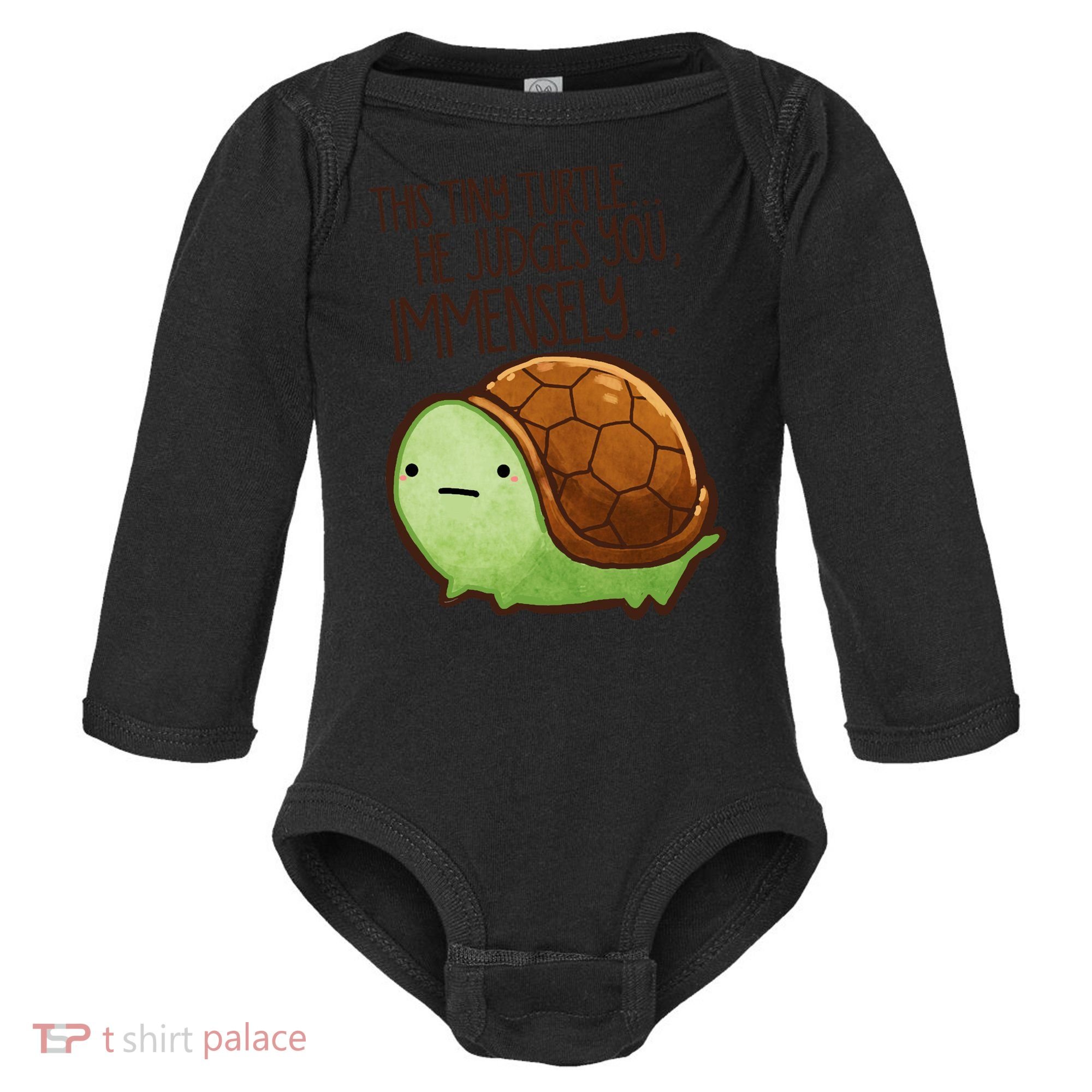 This Turtle.. He Judges You. Baby Long Sleeve Bodysuit