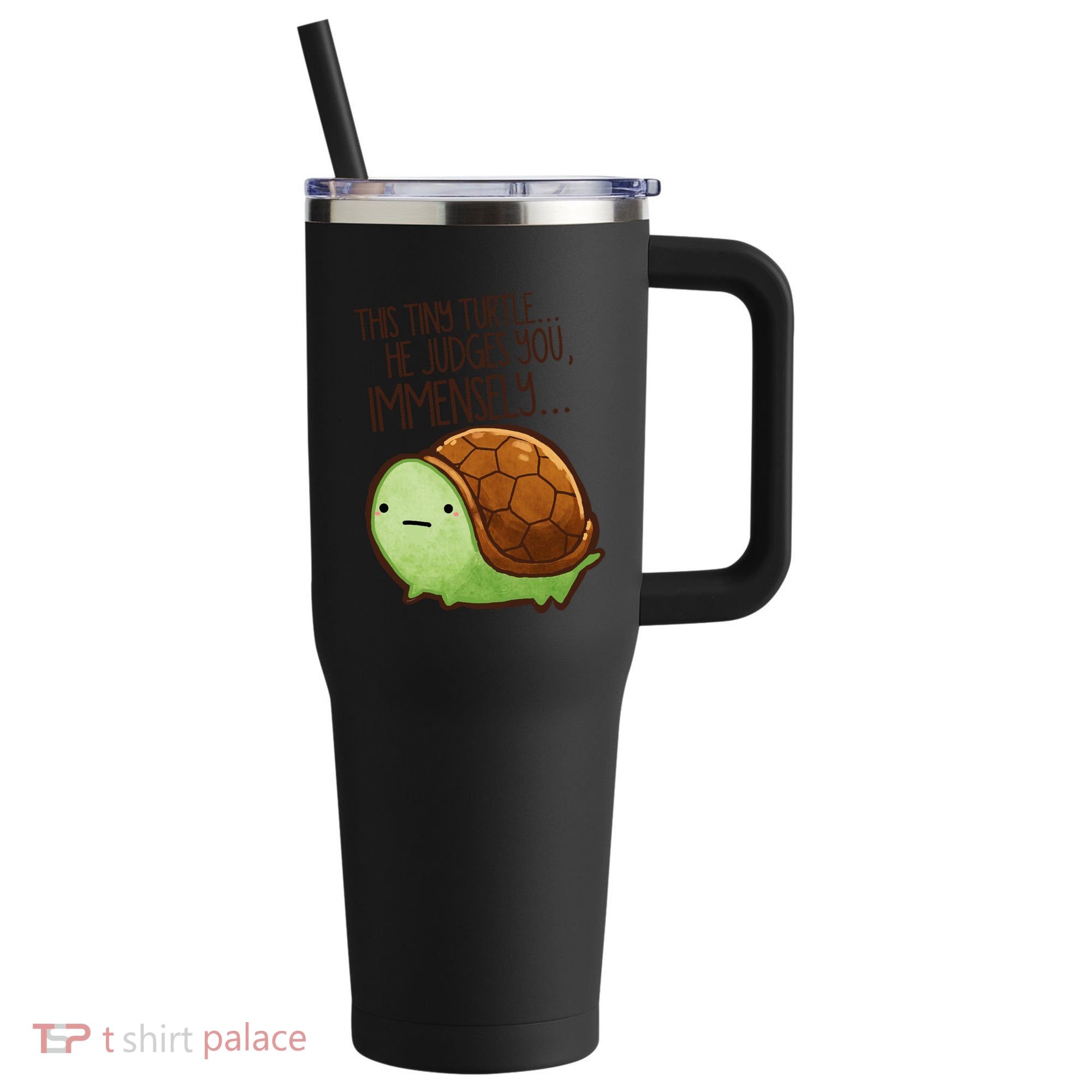This Turtle.. He Judges You. 40oz Vacuum Insulated Stainless Steel Travel Tumbler