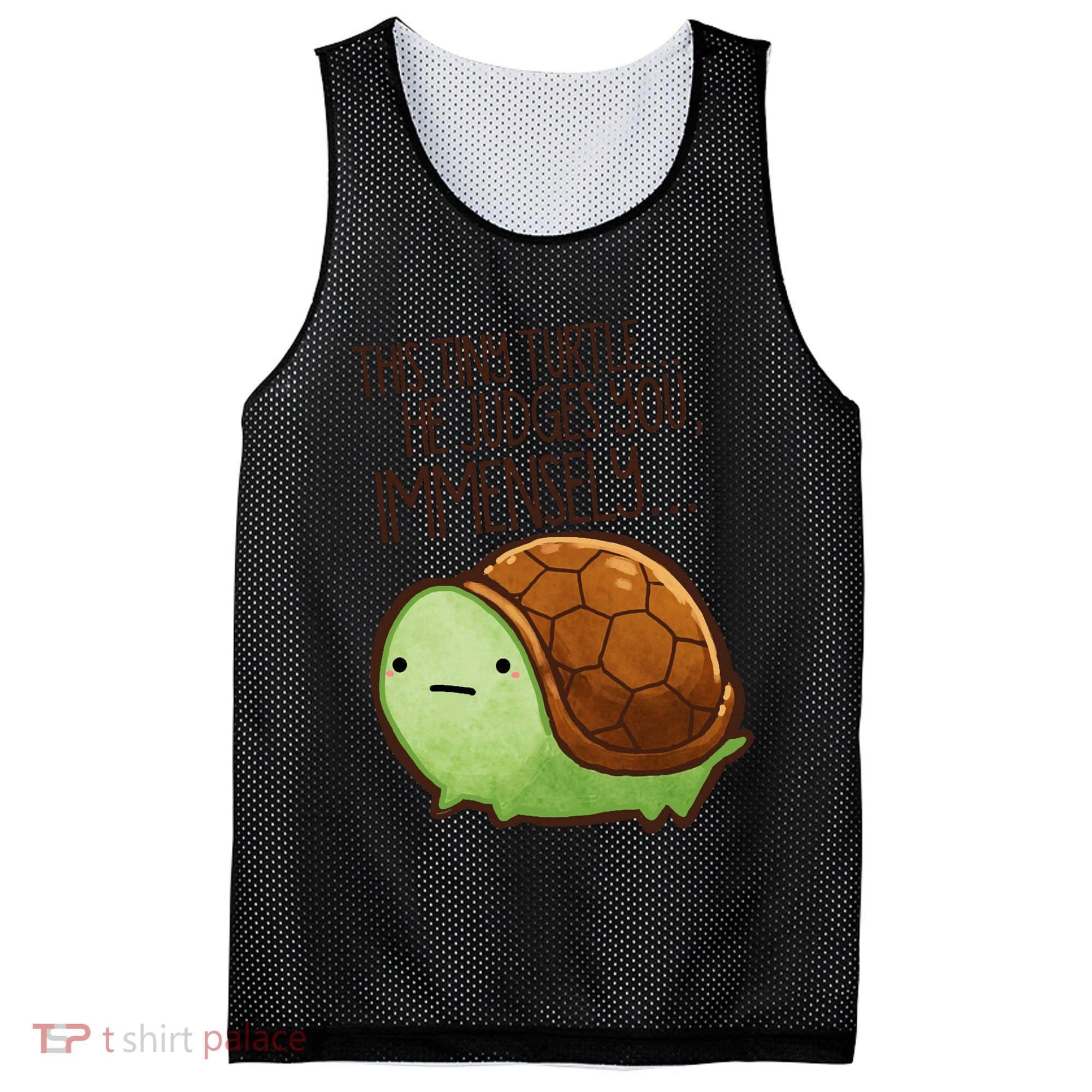This Turtle.. He Judges You. Mesh Reversible Basketball Jersey Tank