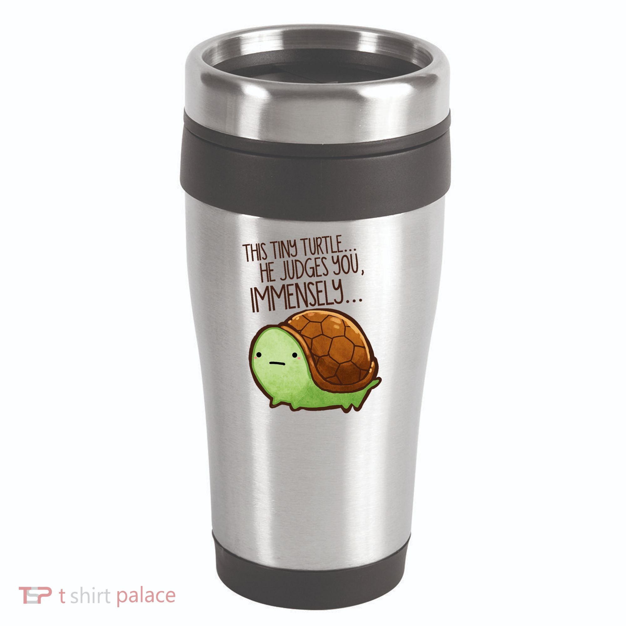 This Turtle.. He Judges You. 16oz Travel Tumbler