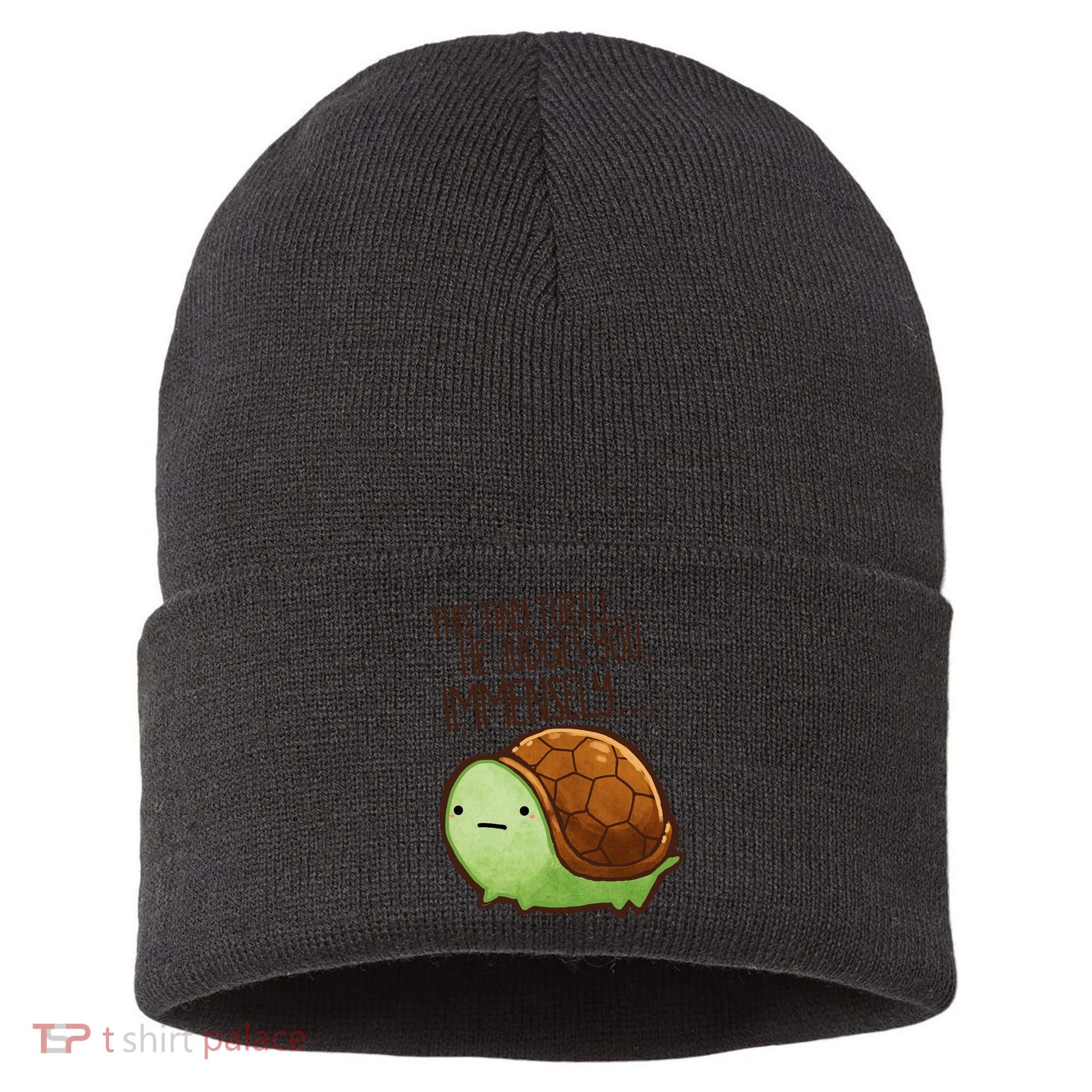 This Turtle.. He Judges You. Sustainable Knit Beanie