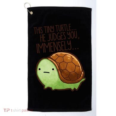 This Turtle.. He Judges You. Golf Towel