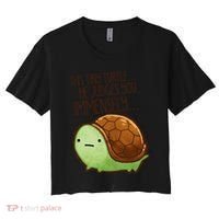 This Turtle.. He Judges You. Women's Crop Top Tee thumb 0