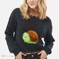 This Turtle.. He Judges You. Cropped Pullover Crew thumb 2