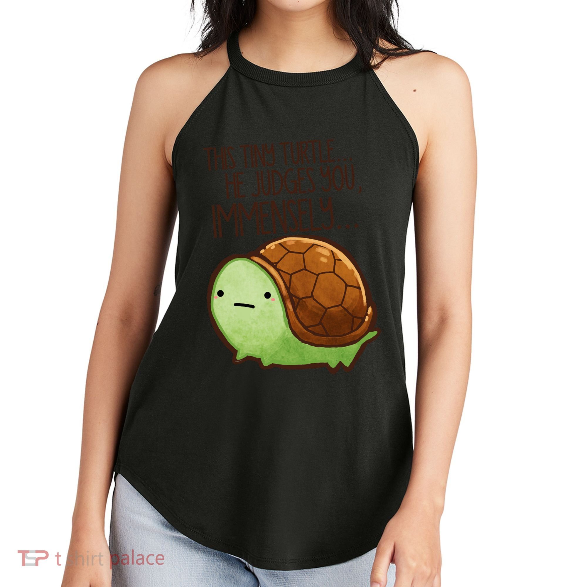 This Turtle.. He Judges You. Women's Perfect Tri Rocker Tank