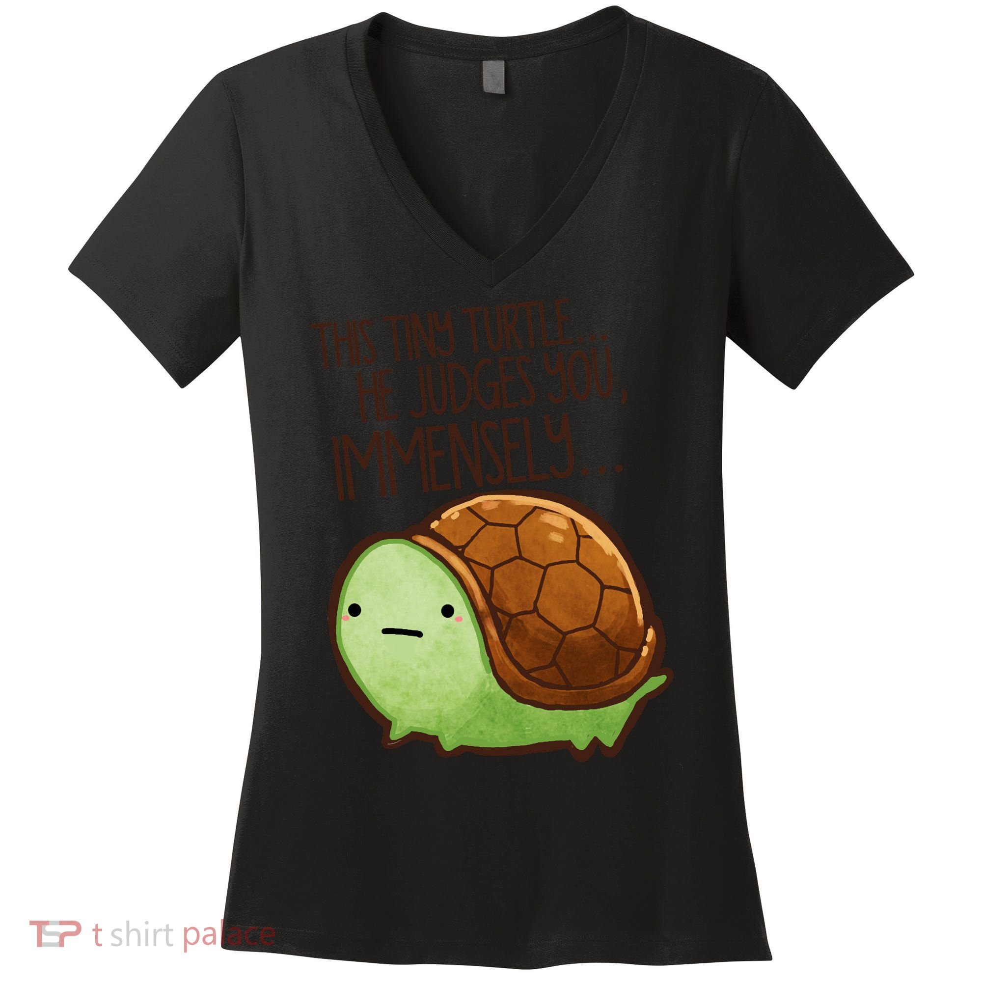 This Turtle.. He Judges You. Women's V-Neck T-Shirt