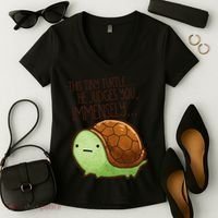 This Turtle.. He Judges You. Women's V-Neck T-Shirt thumb 2