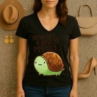 This Turtle.. He Judges You. Women's V-Neck T-Shirt thumb 3