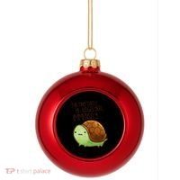 This Turtle.. He Judges You. Plastic Christmas Ball Ornament thumb 0