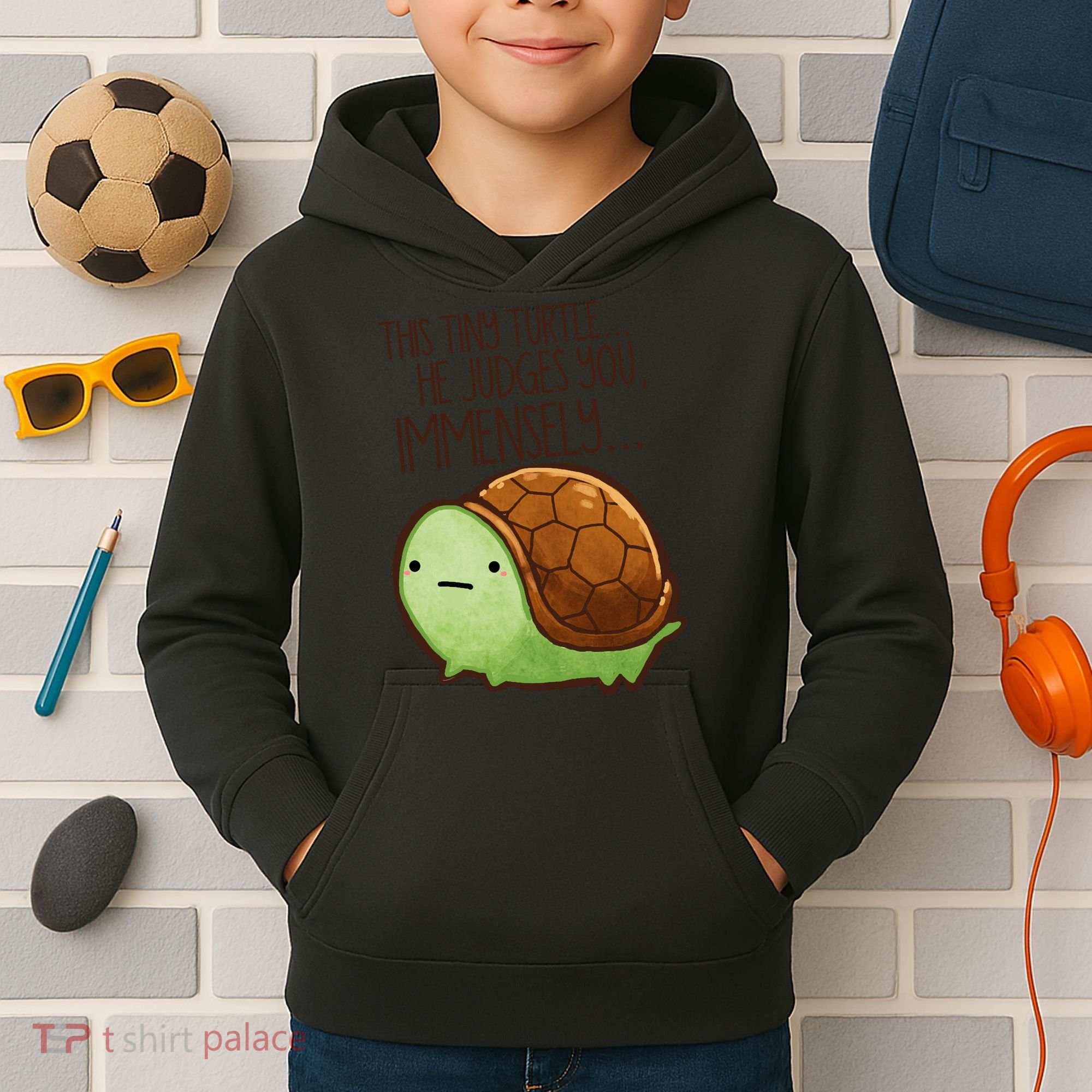 This Turtle.. He Judges You. Kids Hoodie