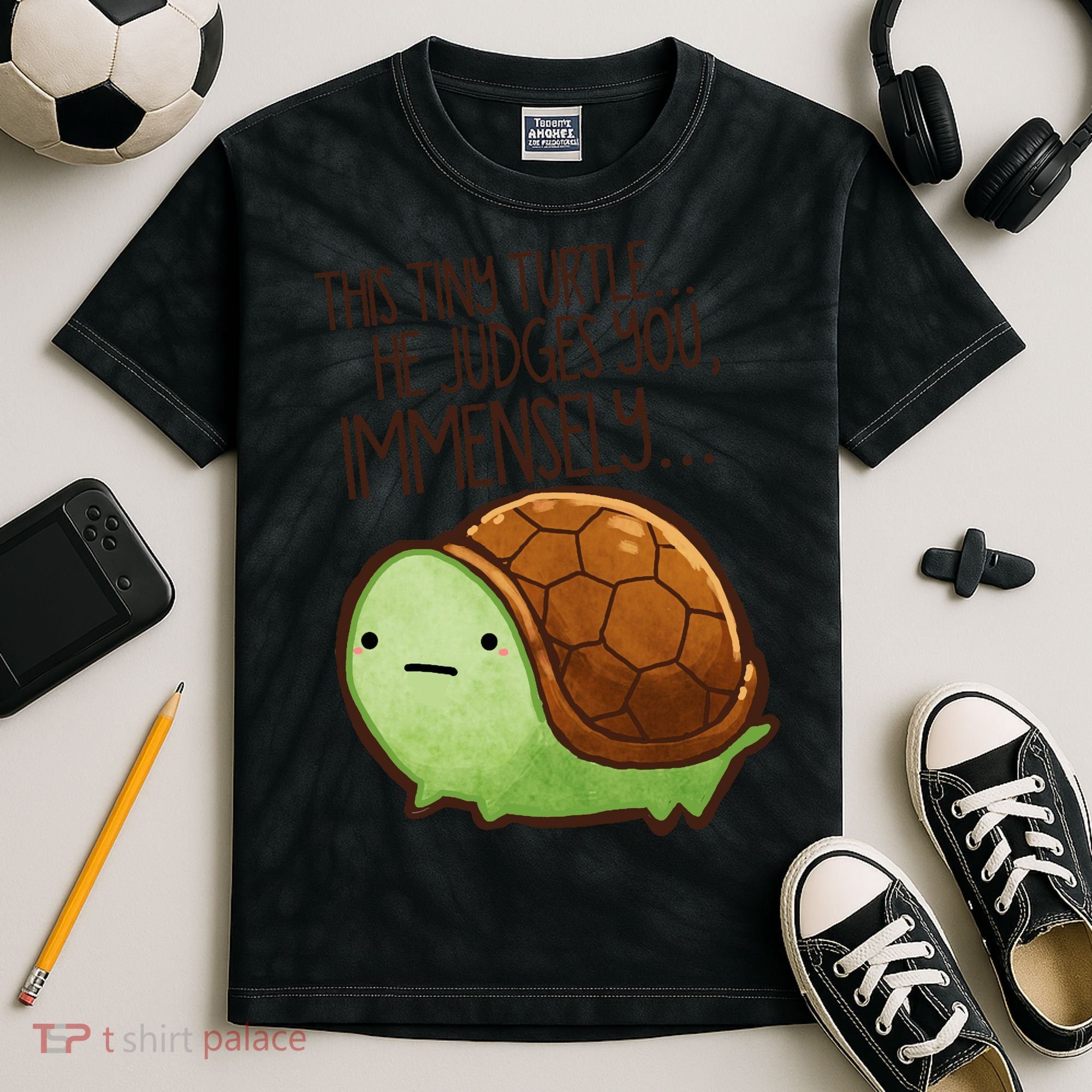 This Turtle.. He Judges You. Kids Tie-Dye T-Shirt