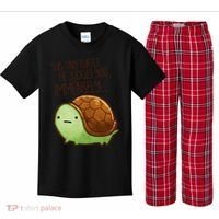 This Turtle.. He Judges You. Kids Plaid Pajama Set thumb 0