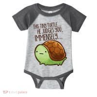 This Turtle.. He Judges You. Infant Baby Jersey Bodysuit thumb 0