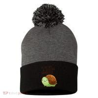 This Turtle.. He Judges You. Pom Pom 12in Knit Beanie thumb 0