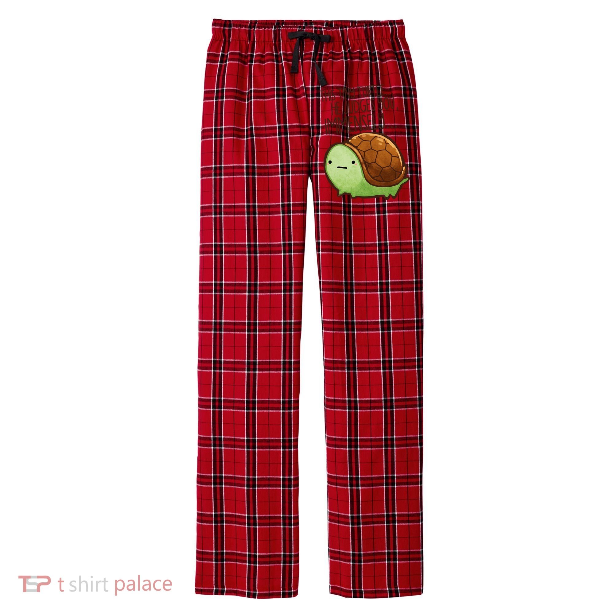 This Turtle.. He Judges You. Men's Flannel Plaid Pajama Pants