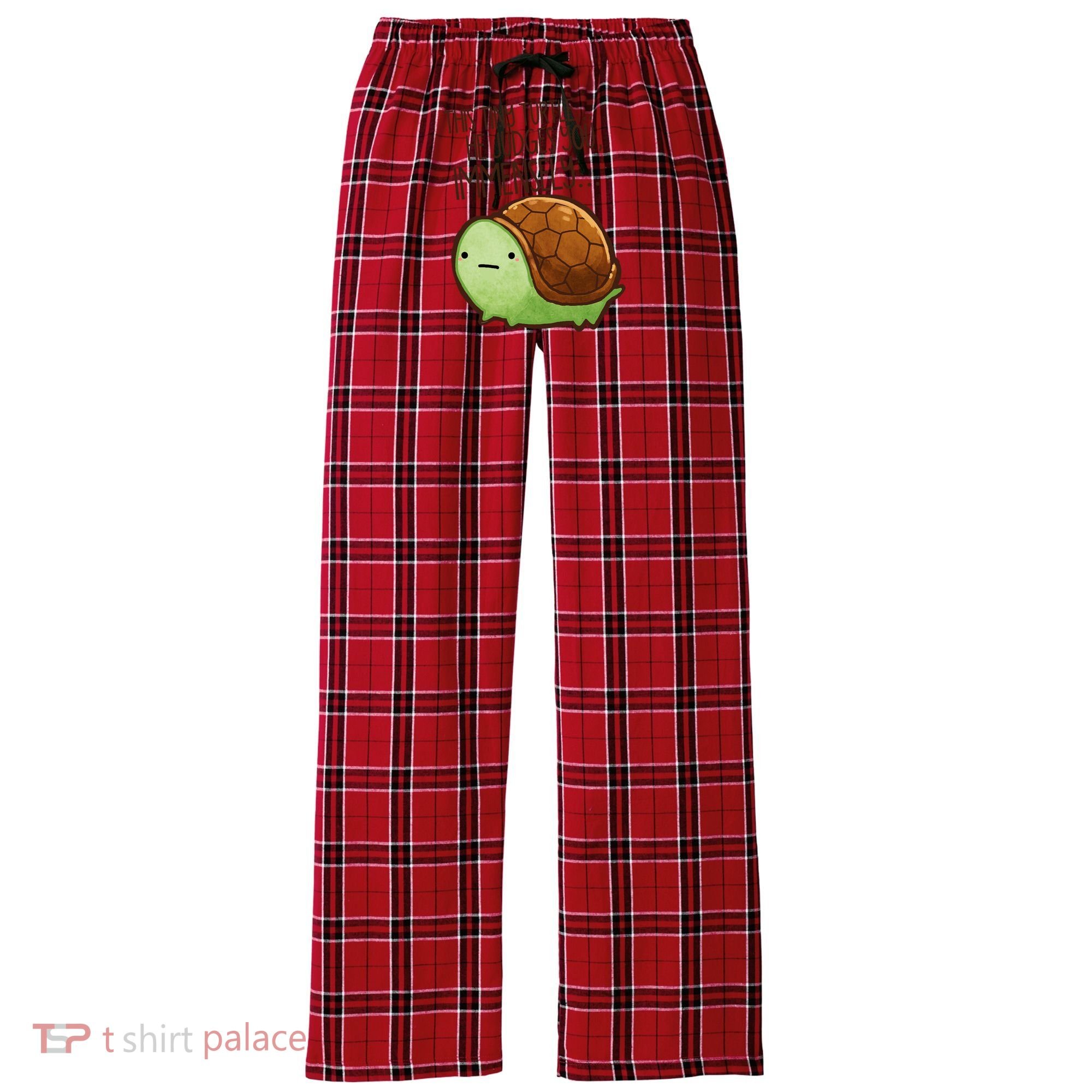 This Turtle.. He Judges You. Women's Flannel Plaid Pajama Pants