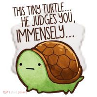 This Turtle.. He Judges You. Ceramic Ornament thumb 2