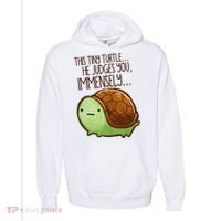 This Turtle.. He Judges You. Comfort Colors Garment-Dyed Hooded Sweatshirt thumb 0