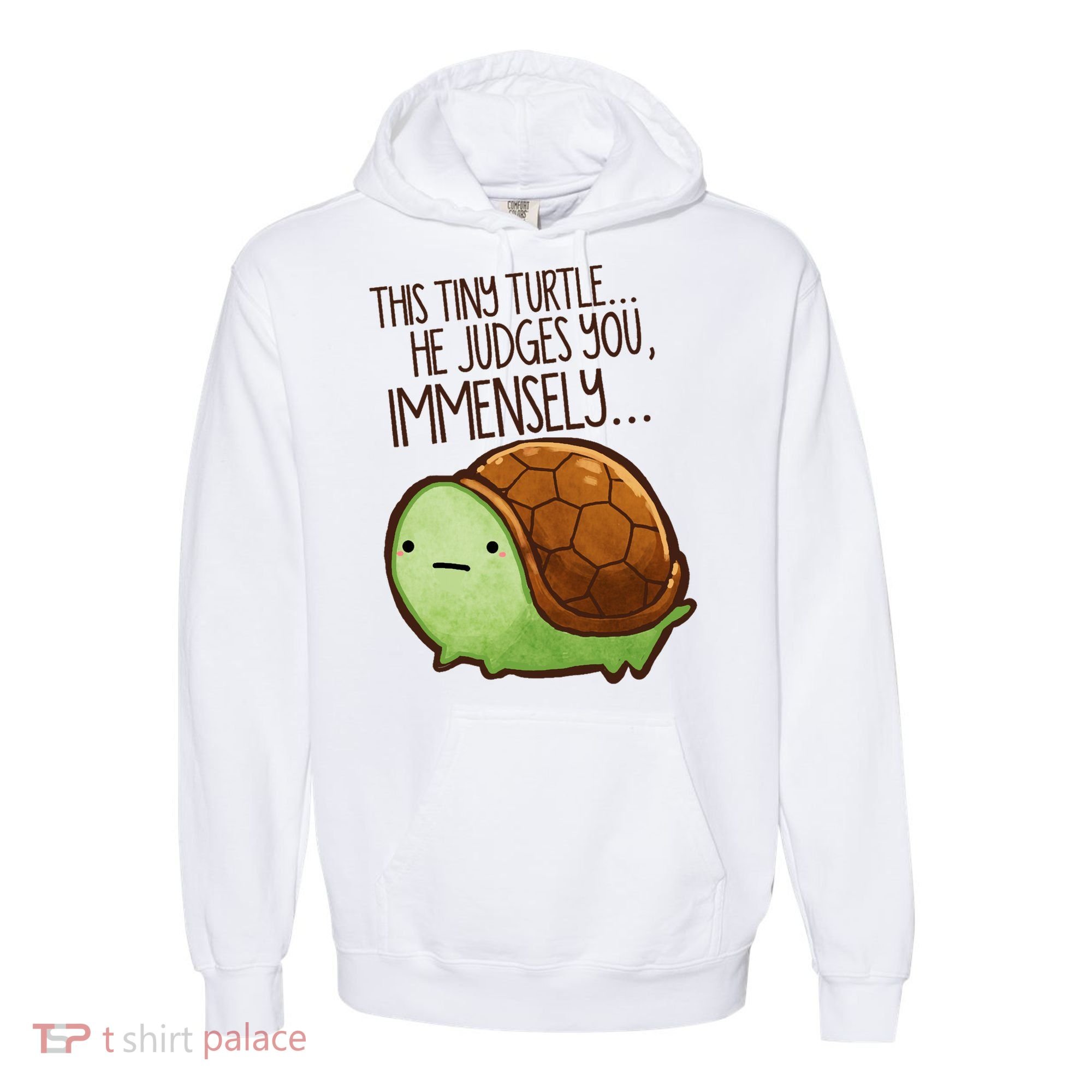 This Turtle.. He Judges You. Comfort Colors Garment-Dyed Hooded Sweatshirt