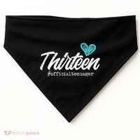 Thirteen Teenager Heart Cute 13th Birthday USA-Made Doggie Bandana thumb 0