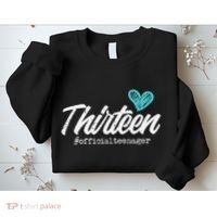 Thirteen Teenager Heart Cute 13th Birthday Sweatshirt thumb 2