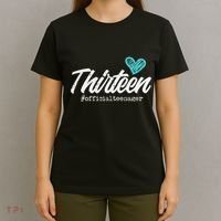 Thirteen Teenager Heart Cute 13th Birthday T-Shirt thumb 4