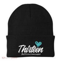 Thirteen Teenager Heart Cute 13th Birthday Beanie thumb 0