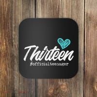 Thirteen Teenager Heart Cute 13th Birthday Coaster thumb 0