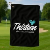 Thirteen Teenager Heart Cute 13th Birthday Golf Towel thumb 1